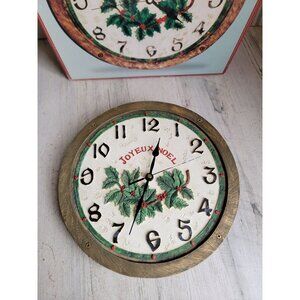 Joyeux Noel musical wall clock Xmas vintage decor hanging